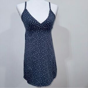 Brandy Melville Cotton Blend Blue Floral Baby Doll Summer Mini Dress One Size